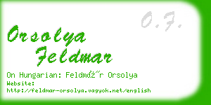 orsolya feldmar business card